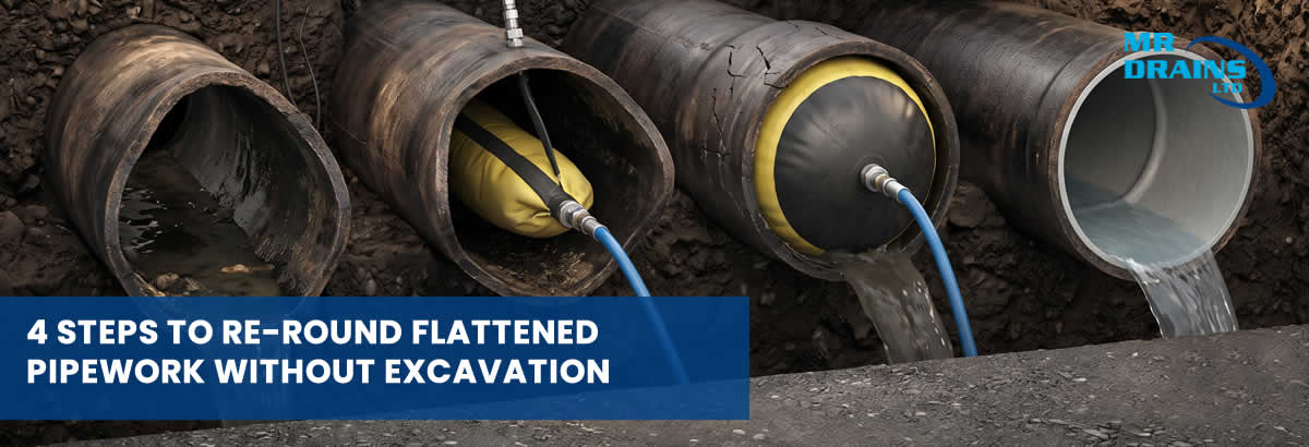 4 Steps to Re-Round Flattened Pipework Without Excavation